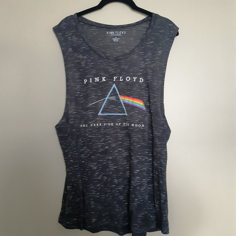 Pink Floyd Dark Side of the Moon Charcoal Grey Sleeveless Tank Top Shirt XL